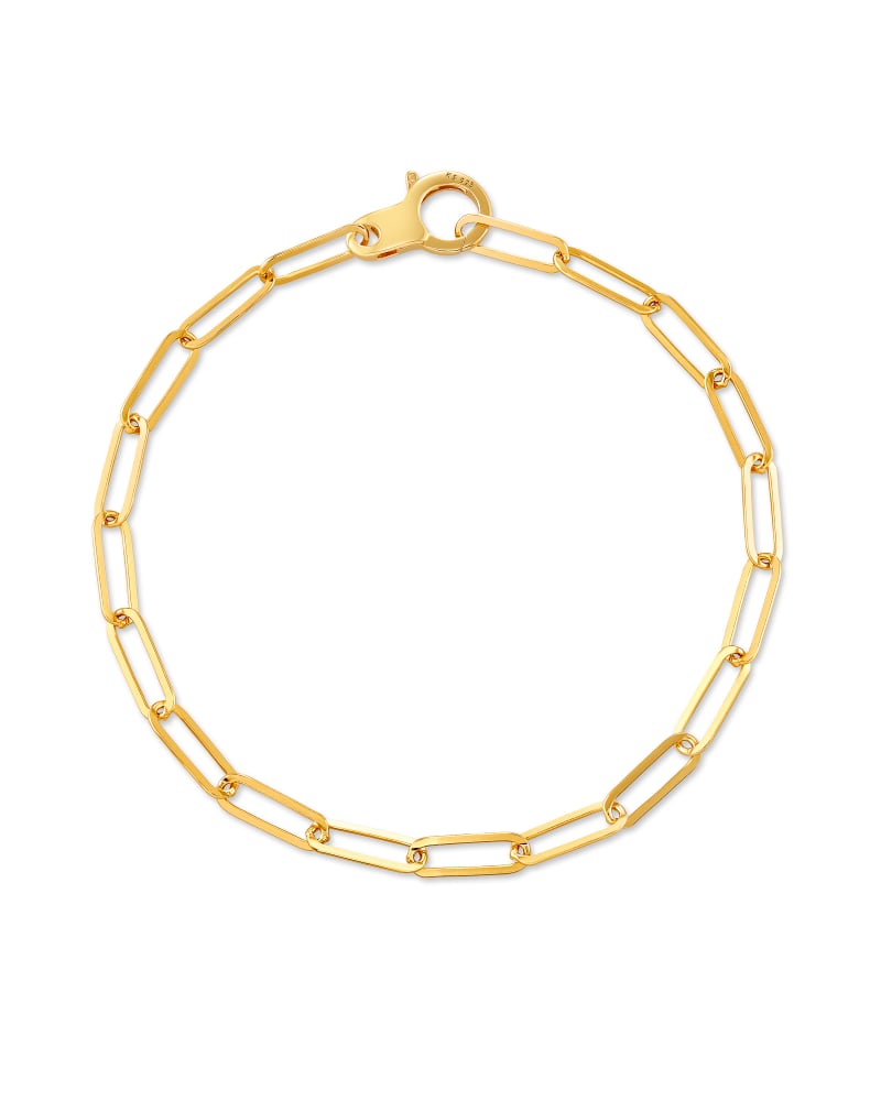 Large Paperclip Chain Bracelet in 18k Gold Vermeil image number 0